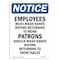 Signmission OSHA Notice Sign, Employees Must Wash Hands Before, 18in X 12in Aluminum, OS-NS-A-1218-V-11969 OS-NS-A-1218-V-11969 - alternate 1